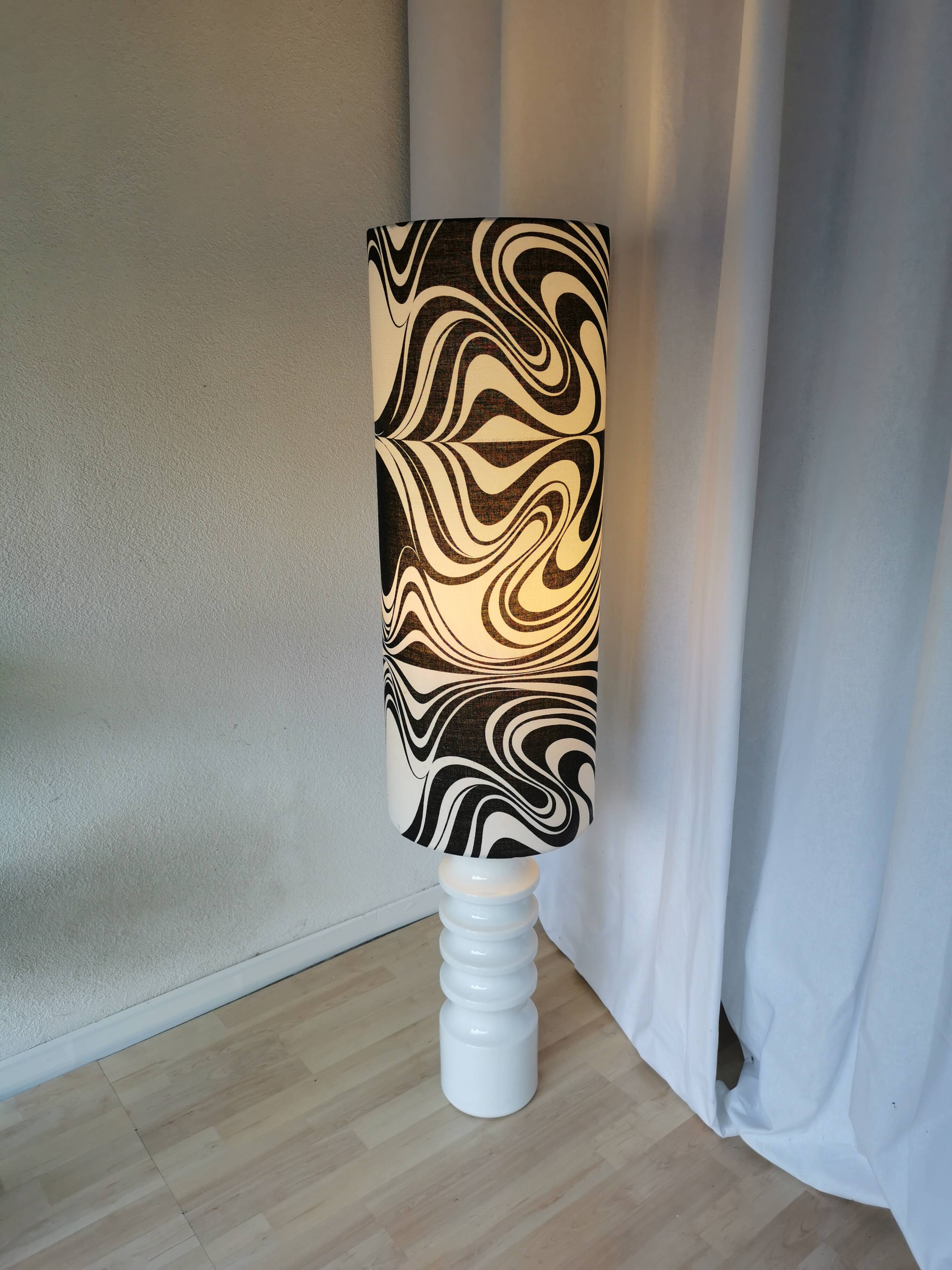 Vintage Dumler & Breiden Floor Lamp: German Pop Art Zebra Shade
