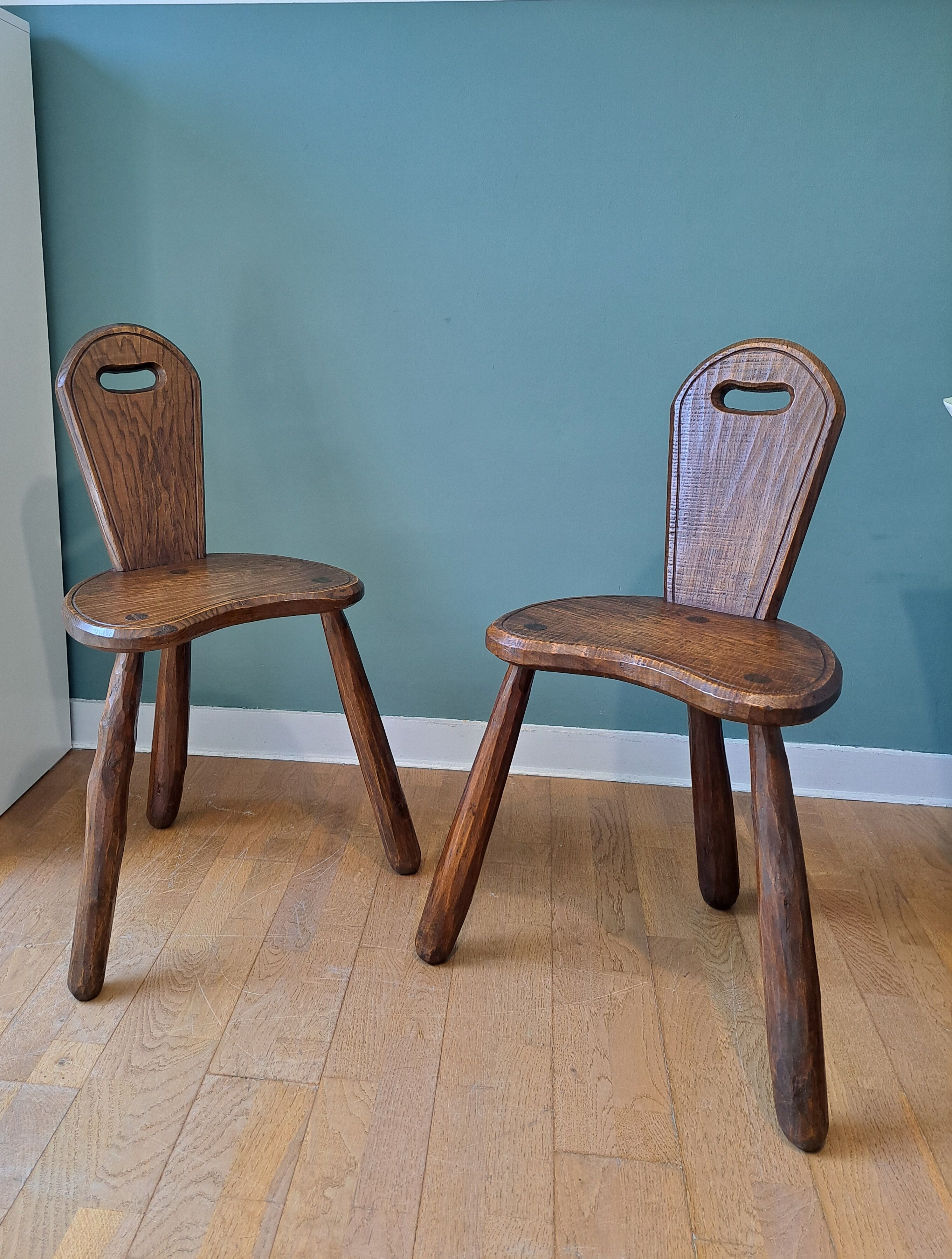 Brutalist pair of stools
