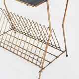 Vintage vinyl record table or magazine rack. France, 1950s