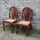 Lot de 2 chaises vintage en rotin avec assise cannage