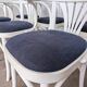 Ensemble de 6 chaises de salle à manger vintage en bois courbé blanc / fauteuil de style Thonet des années 1970