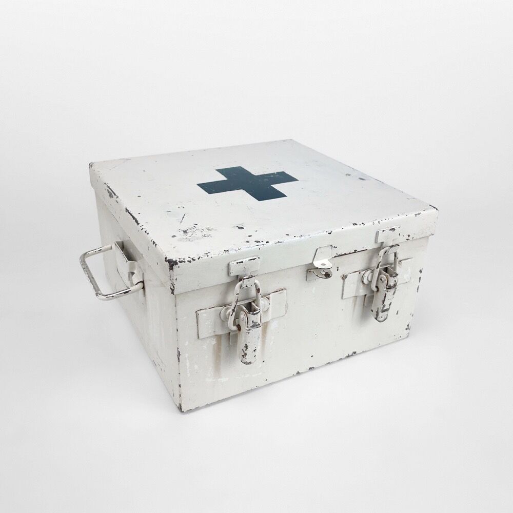 Industrial pharmacy box white metal