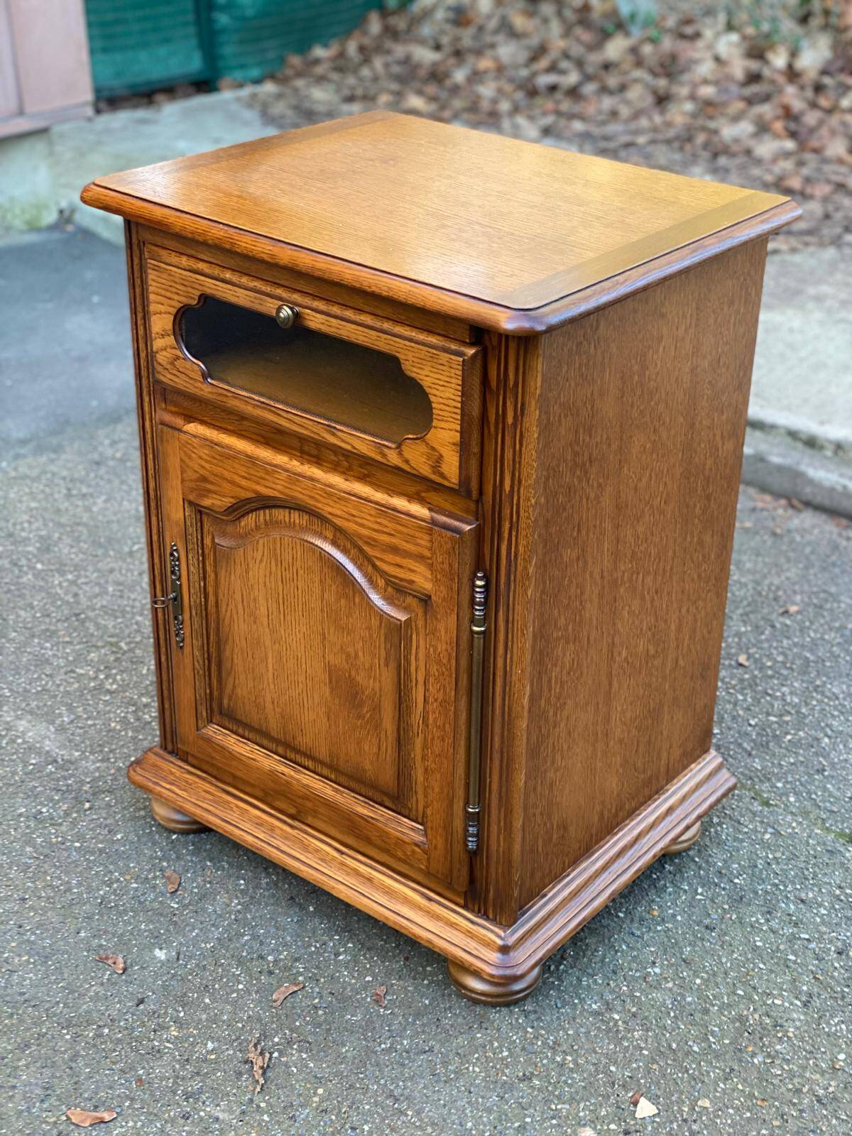 Louis XIV solid oak commode confiturier from the 20th century, 63x50cm.