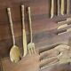 Housewife Table cutlery for 6 people. bamboo brass 78 pieces