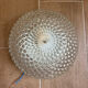 Ceiling light or wall light in moulded glass with diamond point - mid 20th century