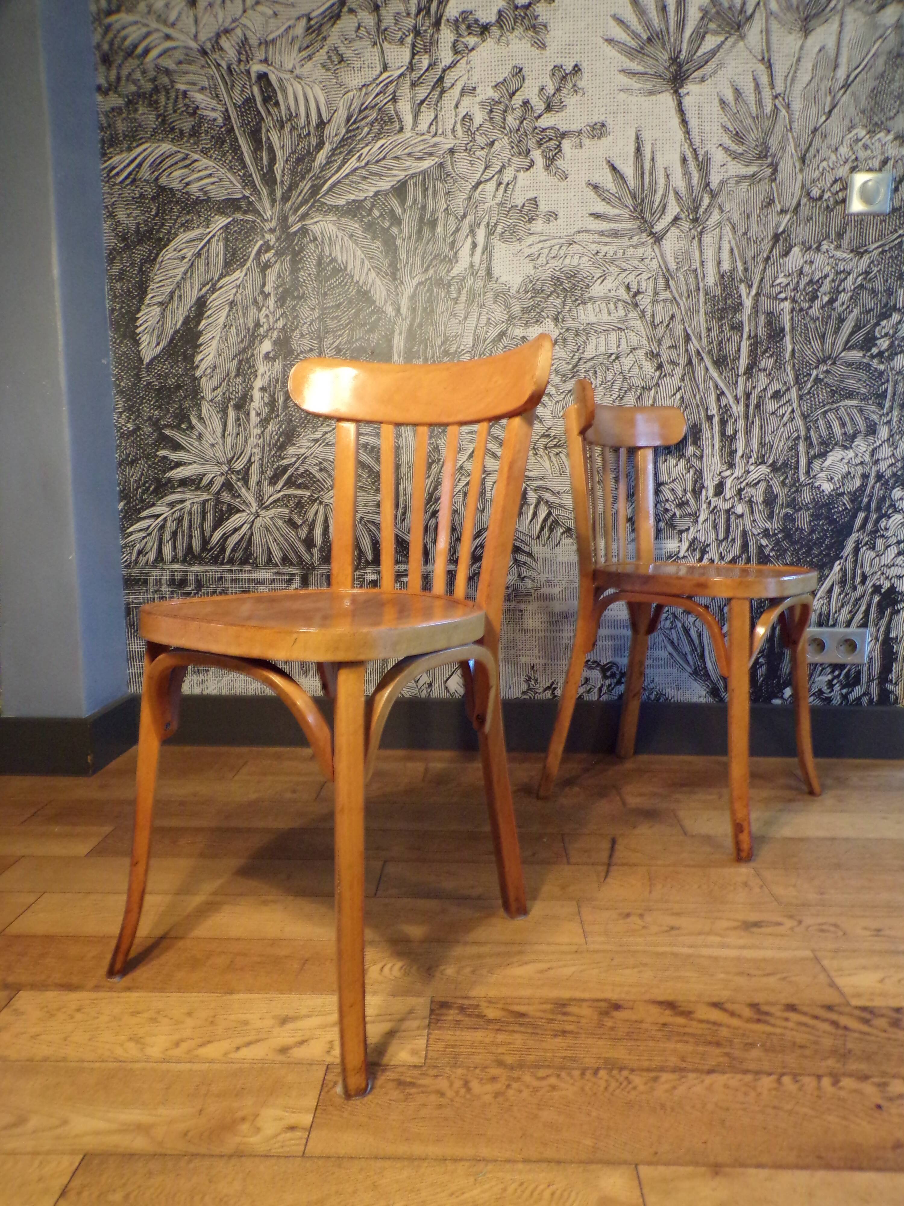 Paire de chaises de bistrot Baumann vintage
