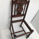 Set of 6 vintage straw and turned wood chairs
