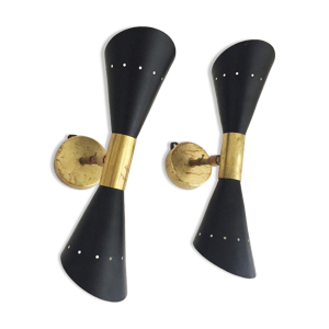 Paire d’appliques flute Italiennes