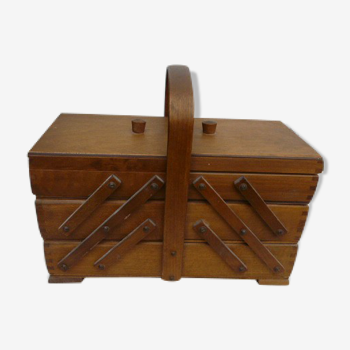 Old wooden sewing box