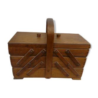 Old wooden sewing box