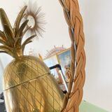 Vintage mirror in round rattan