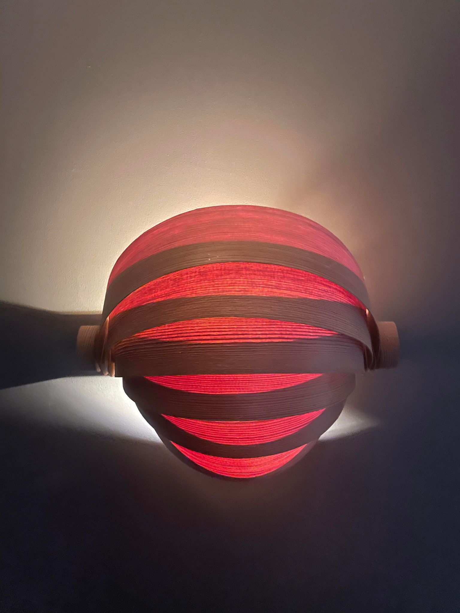 Wall lamp Translandia vintage pine strip Netherlands 1960