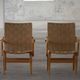 Pair of Swedish armchairs from the mid-century by Bruno Mathsson, model "Eva", 1960s.