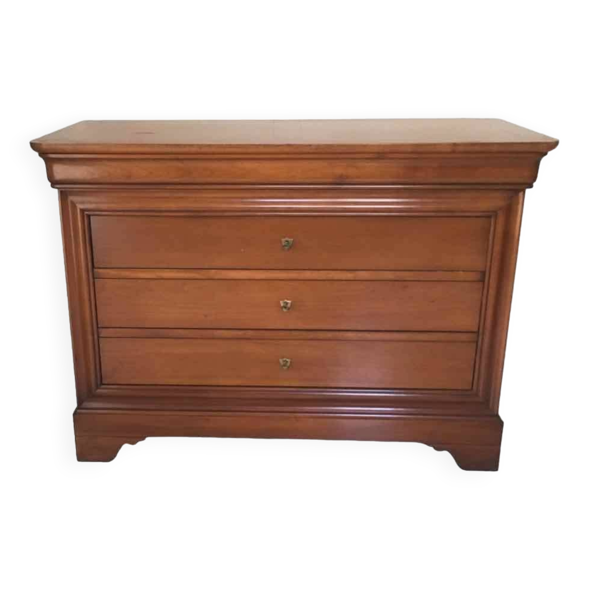 4-drawer chest of drawers in doweled cherry, Louis-Philippe style