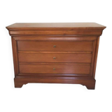 4-drawer chest of drawers in doweled cherry, Louis-Philippe style