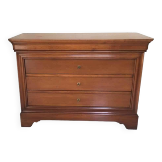 4-drawer chest of drawers in doweled cherry, Louis-Philippe style