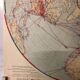 Mappemonde carte ancienne hémisphère nord des lignes aériennes