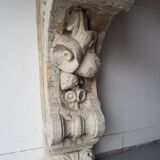 Wall Console Table With 18th Century Sandstone Pillars