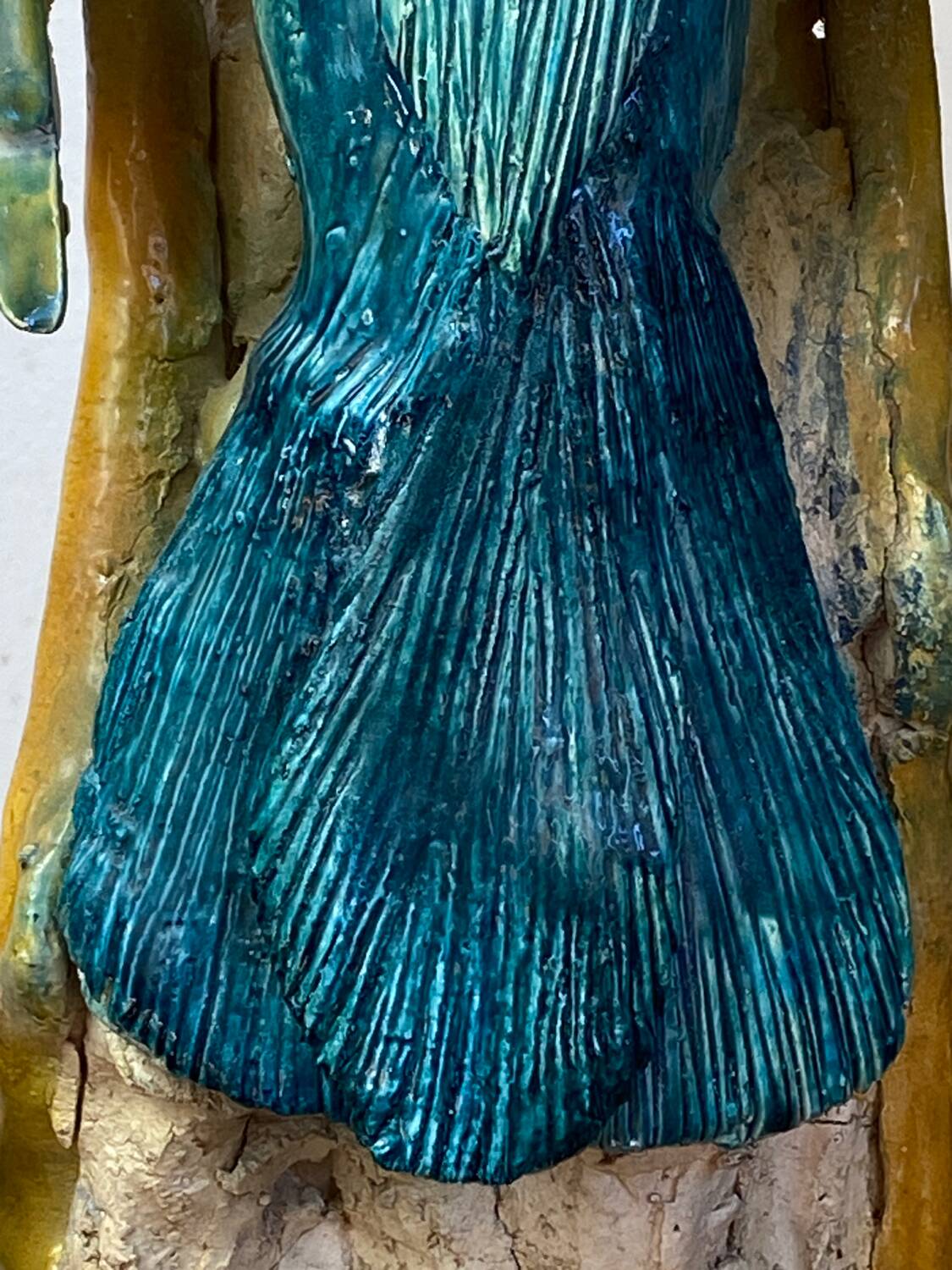 Large ceramic wading bird signed Thimo