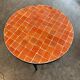 Table basse en zellige orange fabriquer au maroc