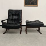 2 "Siesta" armchairs with their ottomans by Ingmar Relling, circa 1970