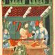 Vintage Lithography, The Clothing Store in the Middle Ages