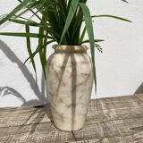 Onyx vase veins white marble beige art deco
