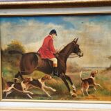 Oil painting signed Nubet "The Hunt"