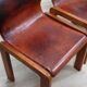 Curved wooden and leather chairs by Afra and Tobia Scarpa from the 1970s, set of 4.