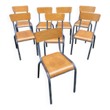 8 vintage industrial school chairs for communities mullca delagrave tube & wood french school chair