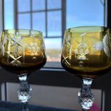 Two cut crystal glasses