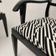Art Deco Armchairs in Black Lacquer and Black-Creme Fabric, 1925