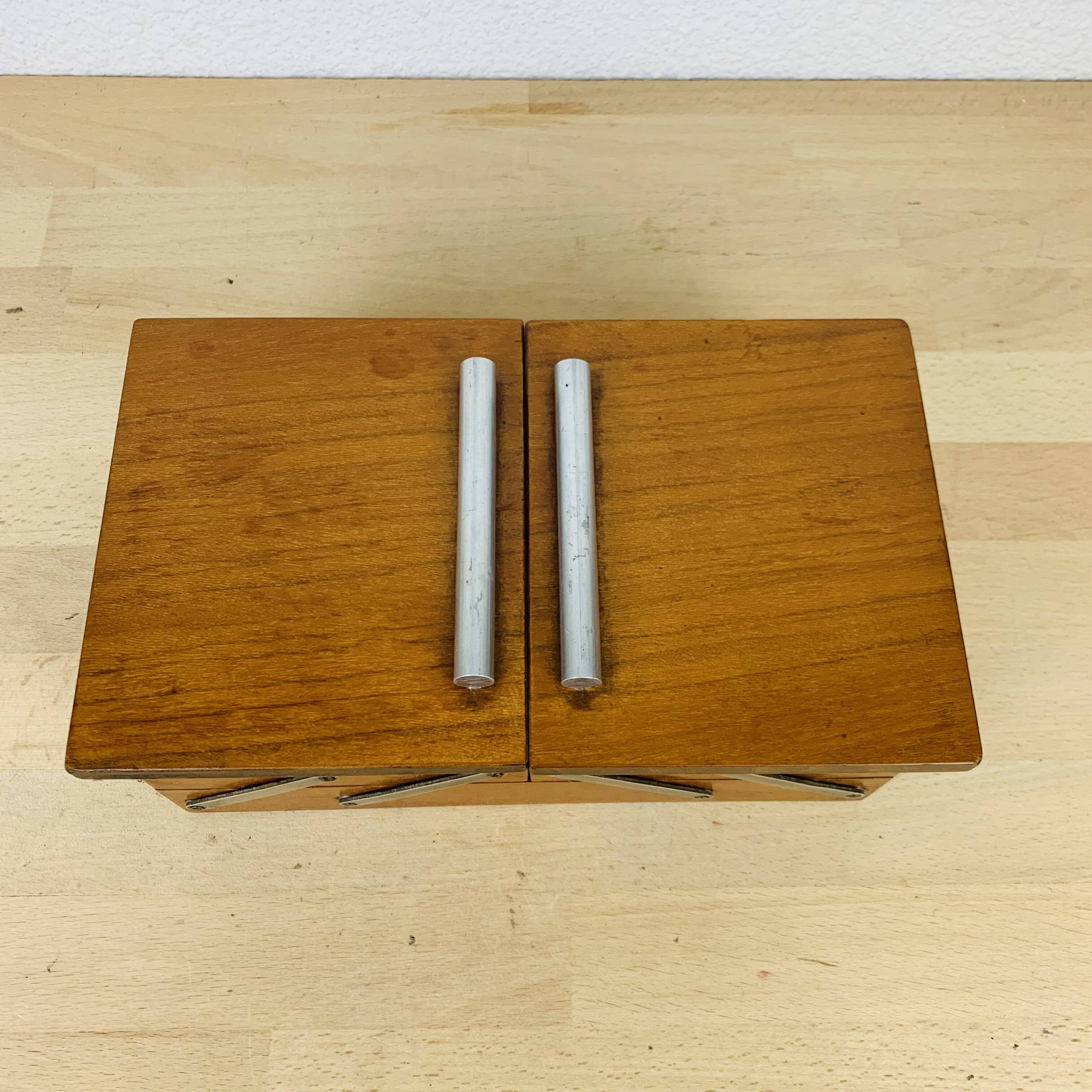 Art deco wooden worker, sewing box