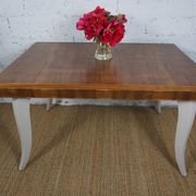 Table à manger avec rallonges art déco relookée pieds galbés