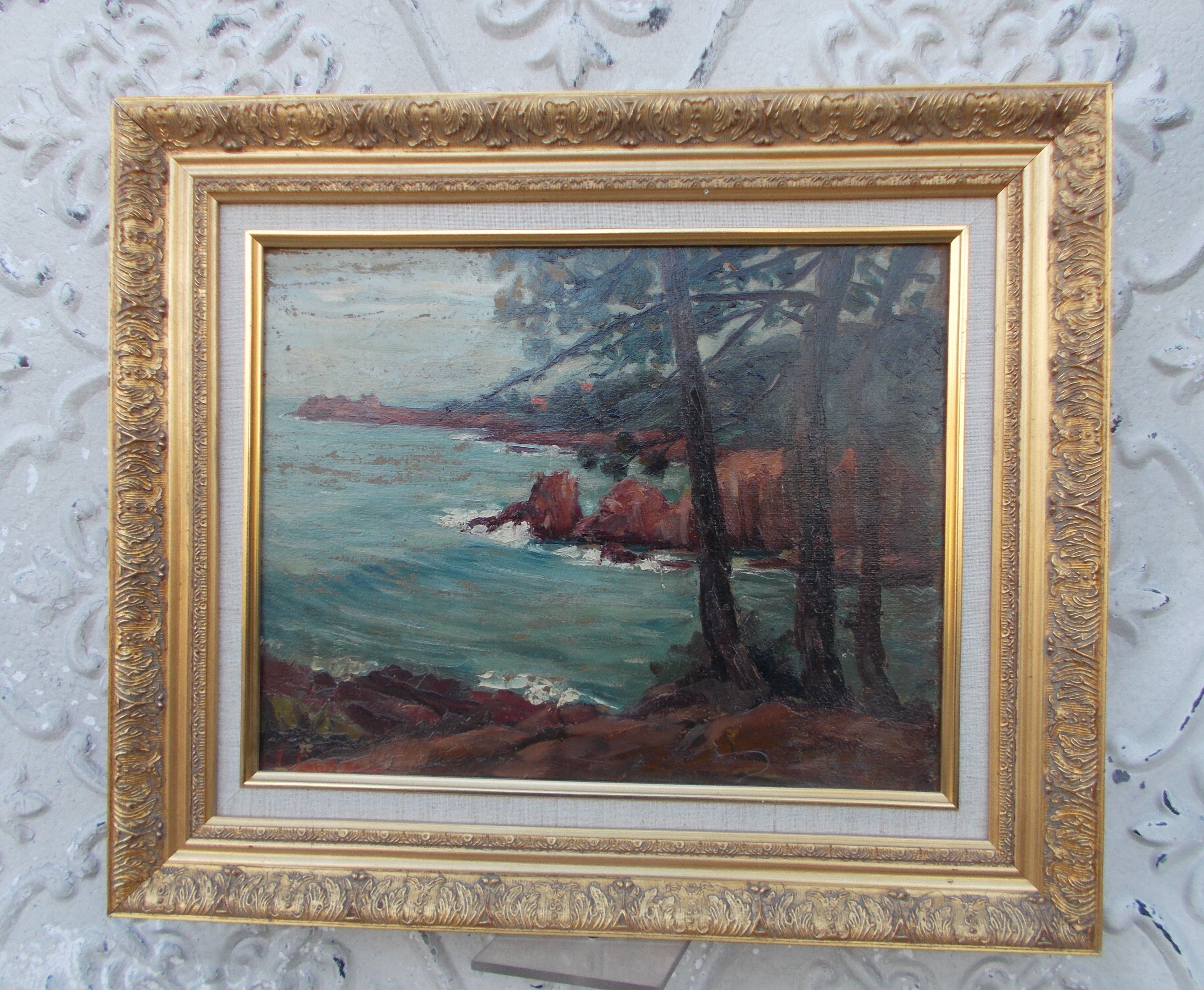 Tableau bord de mer en l'état Leopoldo Santa Maria de Obregon