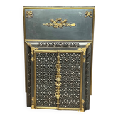Fireplace screen. Bronze, copper, metal, gilding.