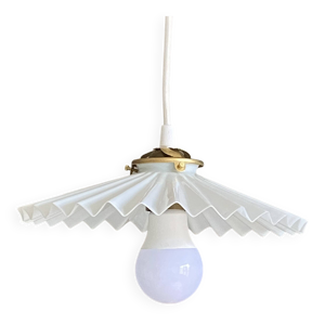 Ancienne suspension abat - jour blanc