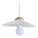 Vintage pleated white opaline glass pendant light.