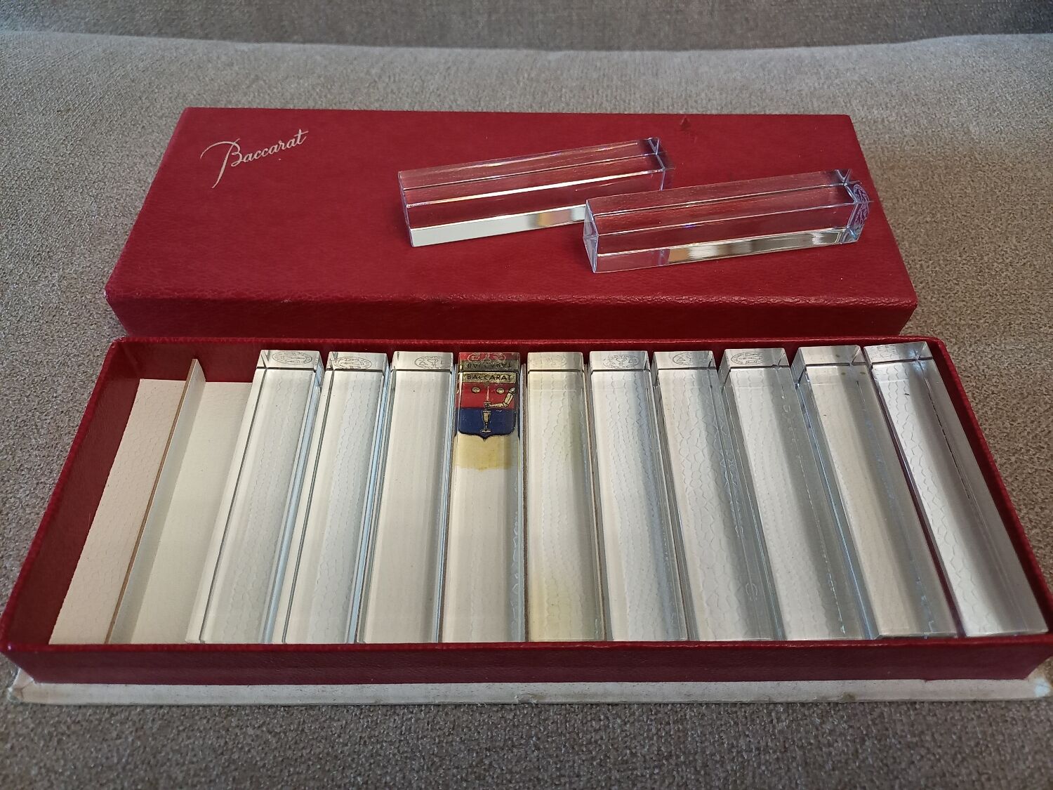 12 Baccarat crystal knife holders