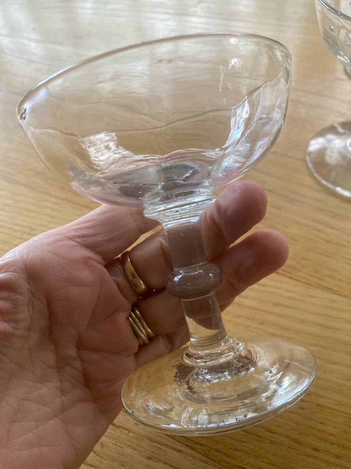 9 antique champagne glasses