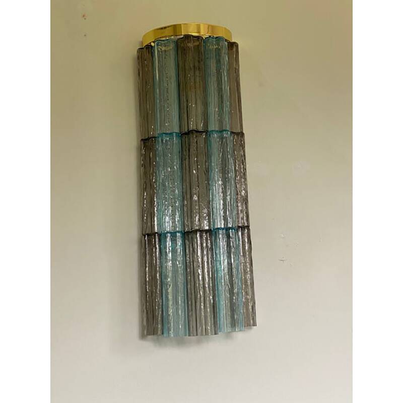 Applique contemporaine en verre de Murano bleu