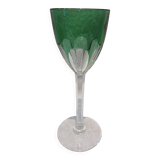 Baccarat crystal 12cl wine glass Genova model lined in fir green 19cm