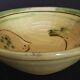 Glazed terracotta bowl dish with 20th century bird decoration