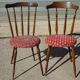 Chaises vintage, pieds compas, les 2