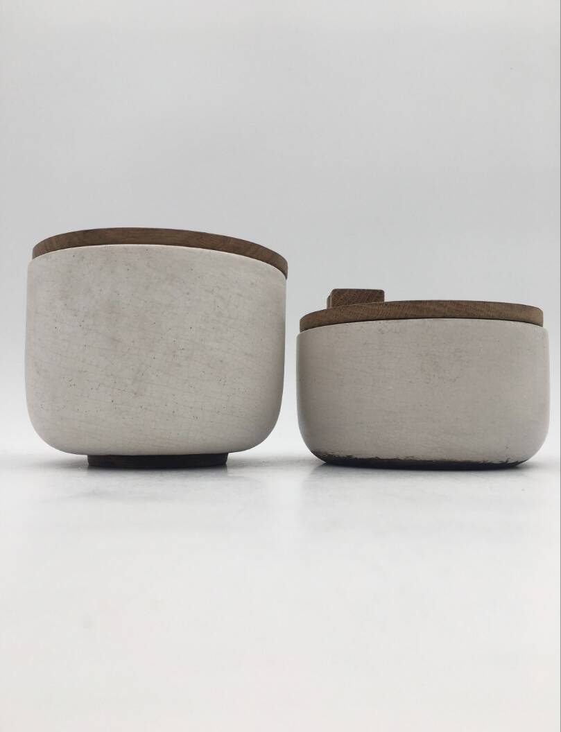 KERAMOS Sèvres - Two covered ceramic pots 1950s