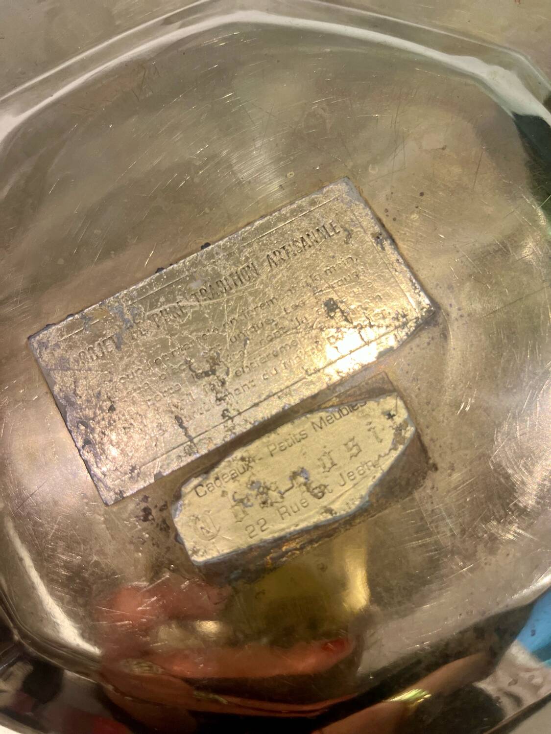 Octagonal brass plate