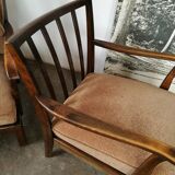 Pair of art deco velvet armchairs