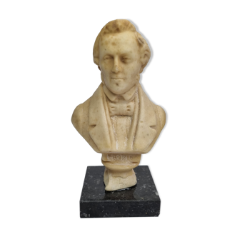 Wax bust of composer Frédéric Chopin, 16 cm