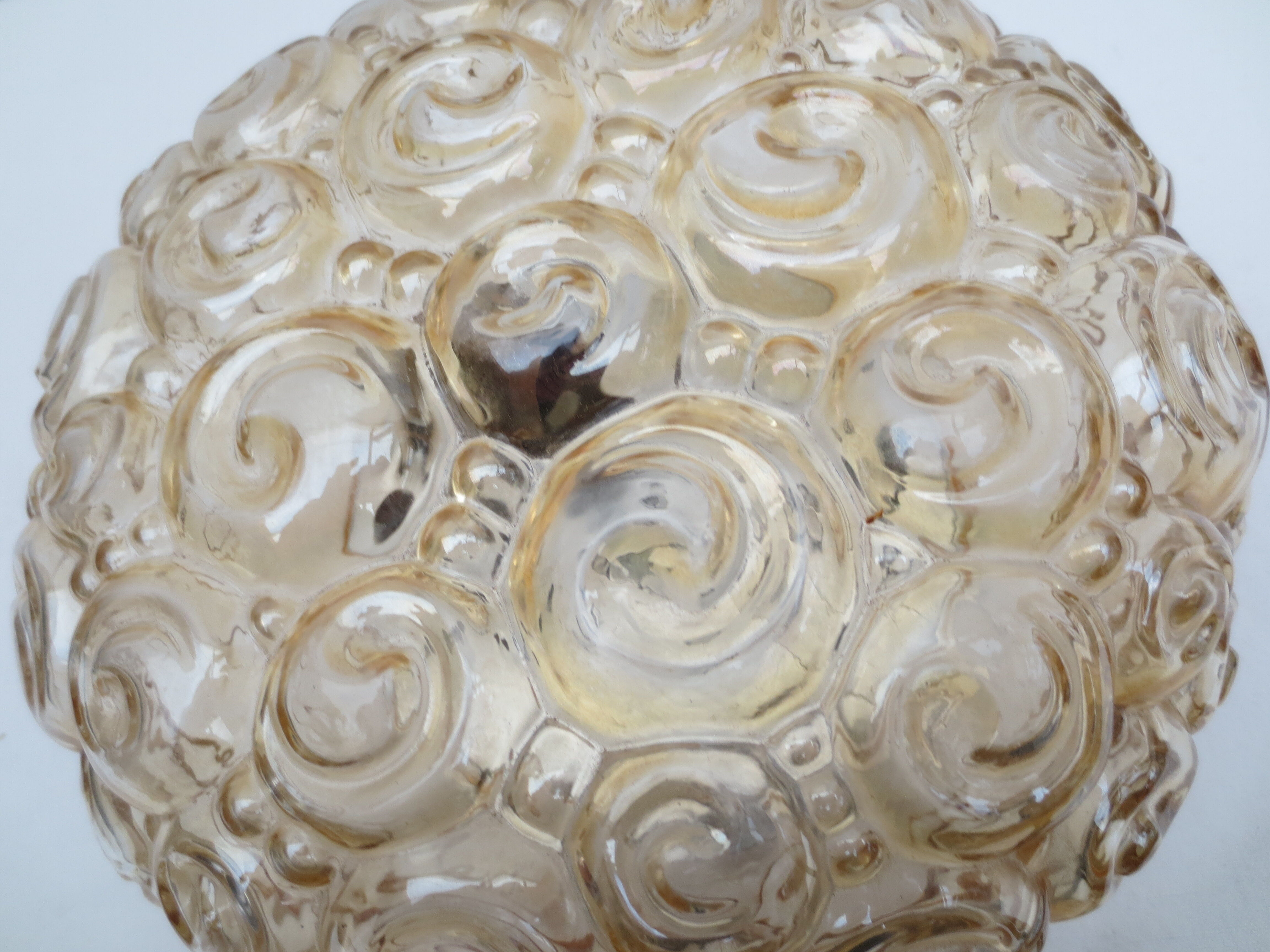 Old wall lamp molded glass, bubble decoration