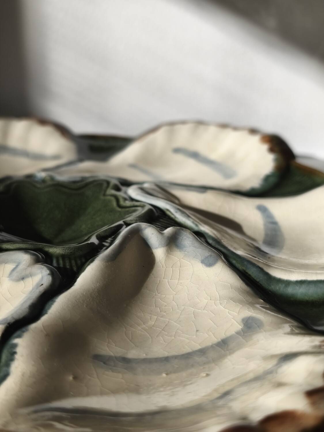 Majolica oyster plate